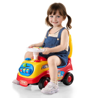 US Local Ride On Push Car For Toddlers, Ages 1-3, Ride Racer, Sit To Stand Toddler Ride On Toy, Classic Kids Ride On Car With Music Steering Wheel, Horn & Under Seat Storage, Ride On Toy For Boys Girls