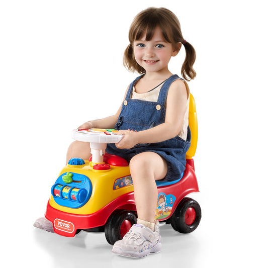 US Local Ride On Push Car For Toddlers, Ages 1-3, Ride Racer, Sit To Stand Toddler Ride On Toy, Classic Kids Ride On Car With Music Steering Wheel, Horn & Under Seat Storage, Ride On Toy For Boys Girls