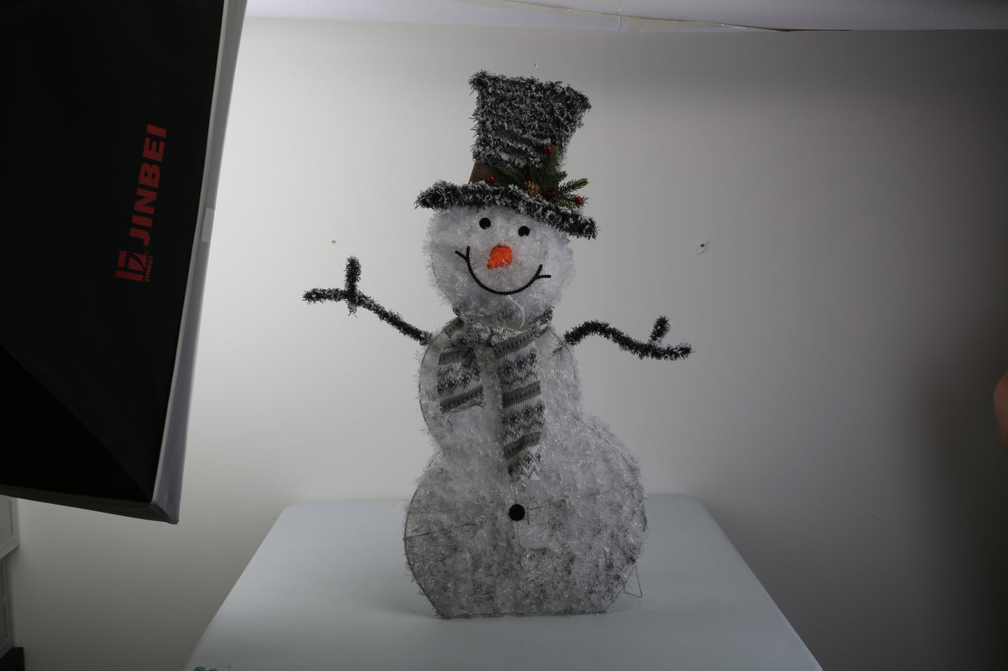 US Local 1Pc LED Christmas Snowman Decoration Light Collapsible Battery Operated Lighted Snowman Indoor Outdoor Garden Light With Removable Hands Scarf