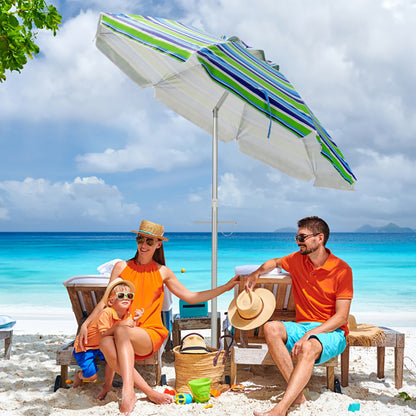 US Local 6.5 Feet Beach Umbrella With Carry Bag Without Weight Base