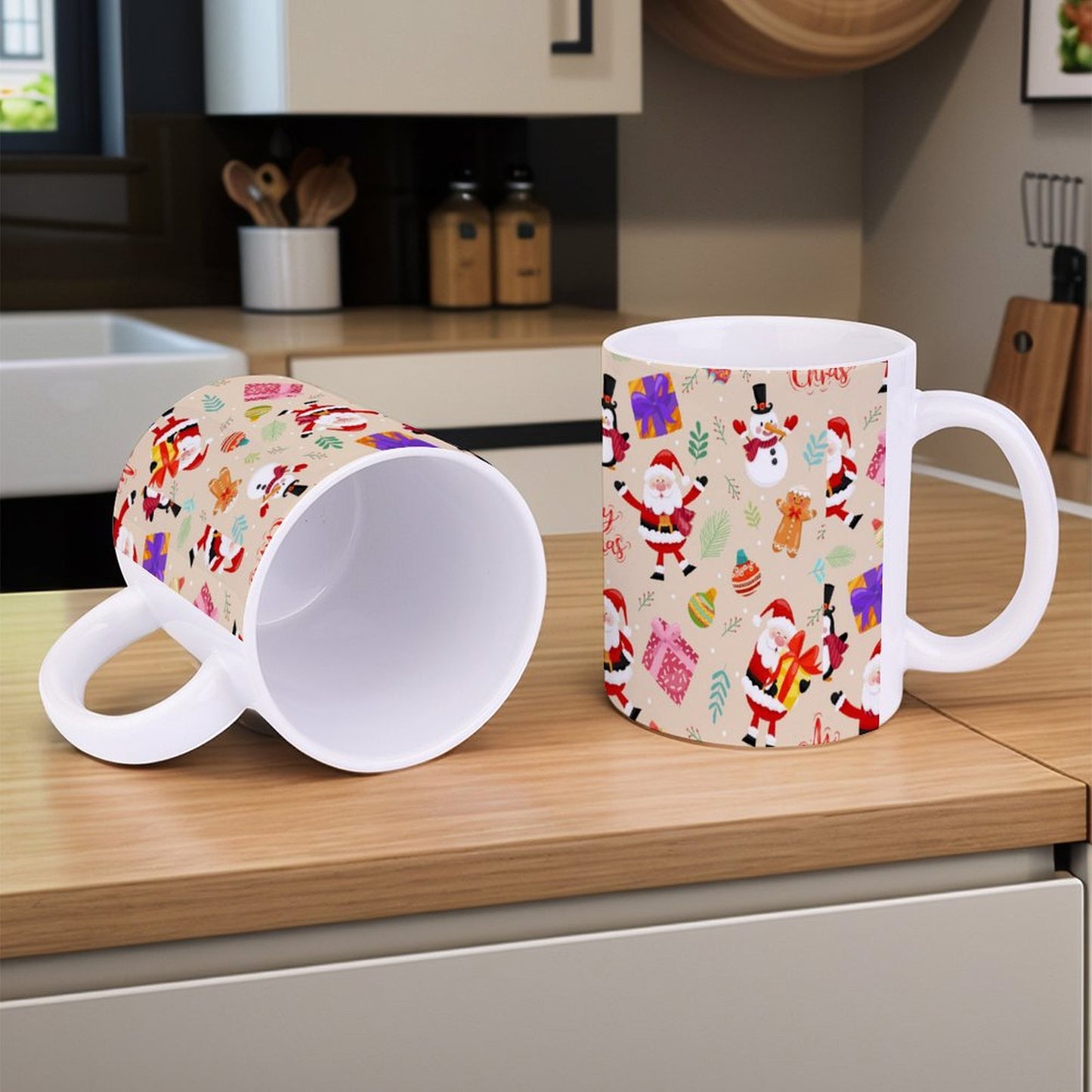 POD US Local White mug with full print, Christmas Santa, Gifts 0035