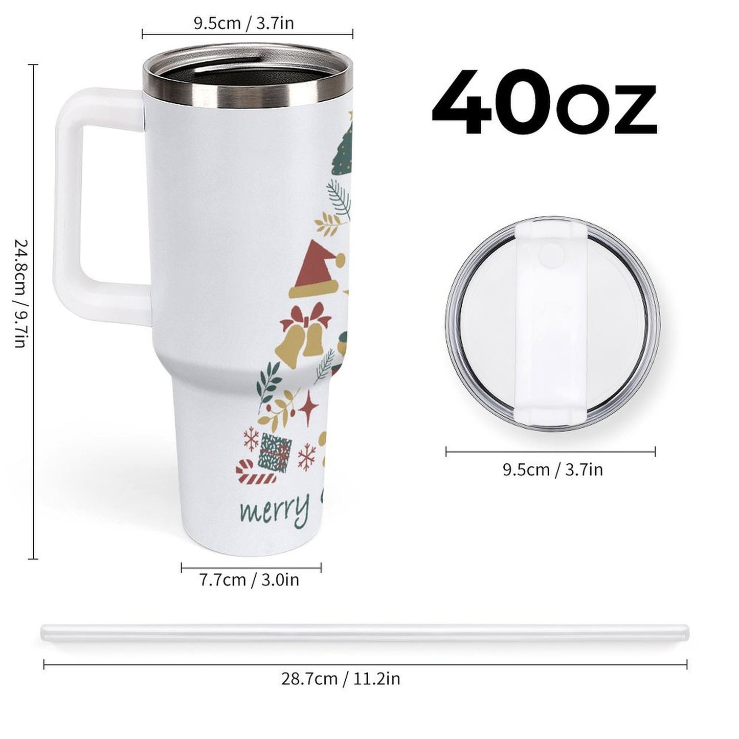 PHDT00320 POD US Local Tumbler 40 oz Large Capacity Car Cup Christmas Tree