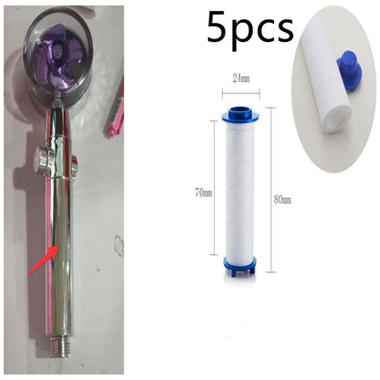 Turbo Propeller Shower Head Water Saving High Preassure Flow 360 Degrees With Fan Extension Showerhead Rainfall With Holder