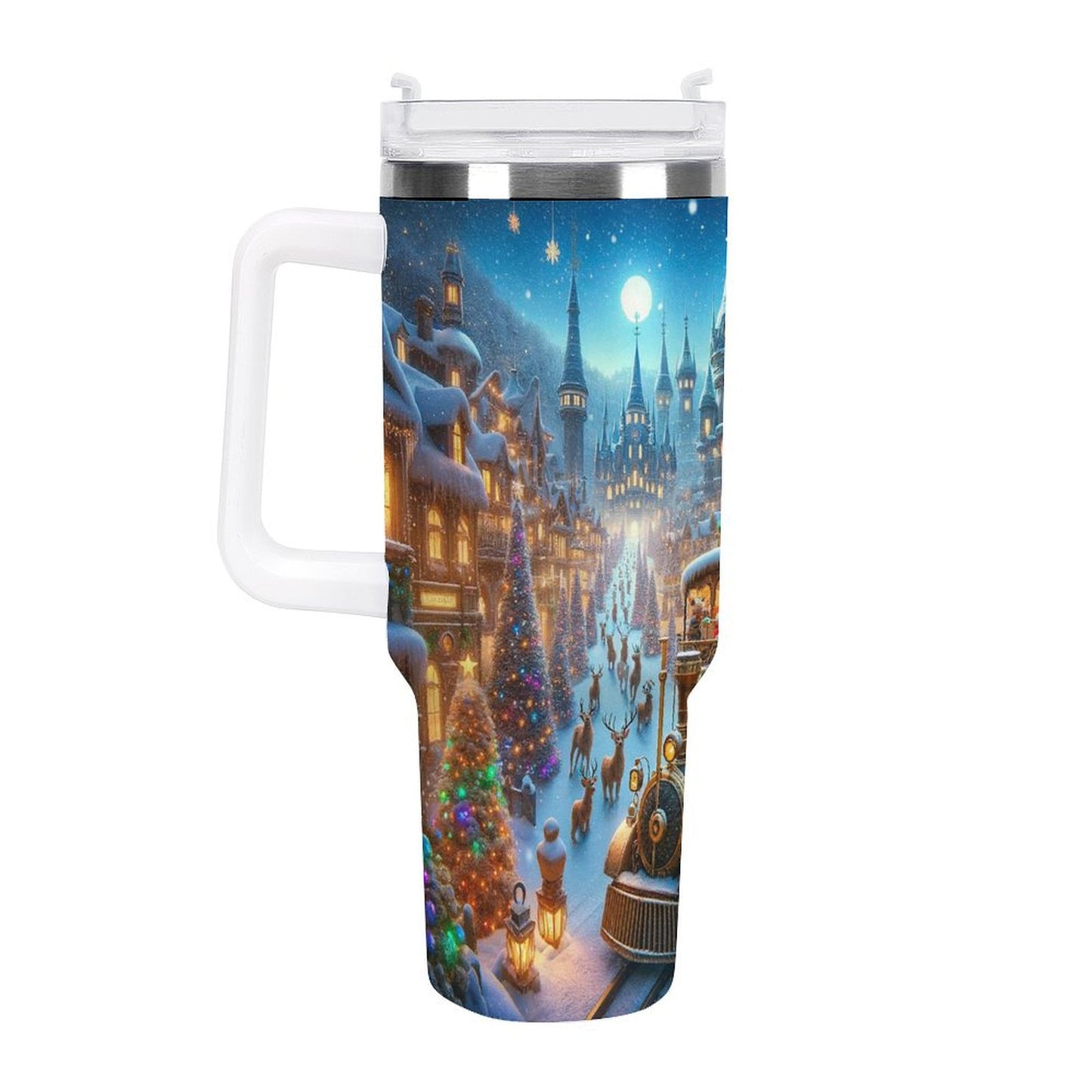 PHDT00078 POD US Local Tumbler 40 oz Large Capacity Car Cup Christmas, Fairytale Town
