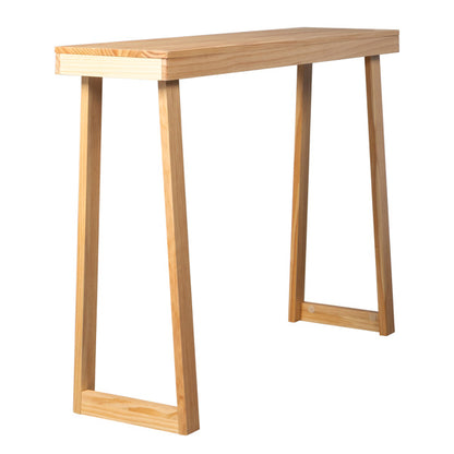 US Local Wooden Trapezoidal Leg Tabletop With Edge Pine Entrance Table