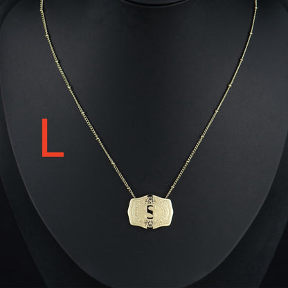 Gold-plated Embossed Slim Chain Adjustable Necklace