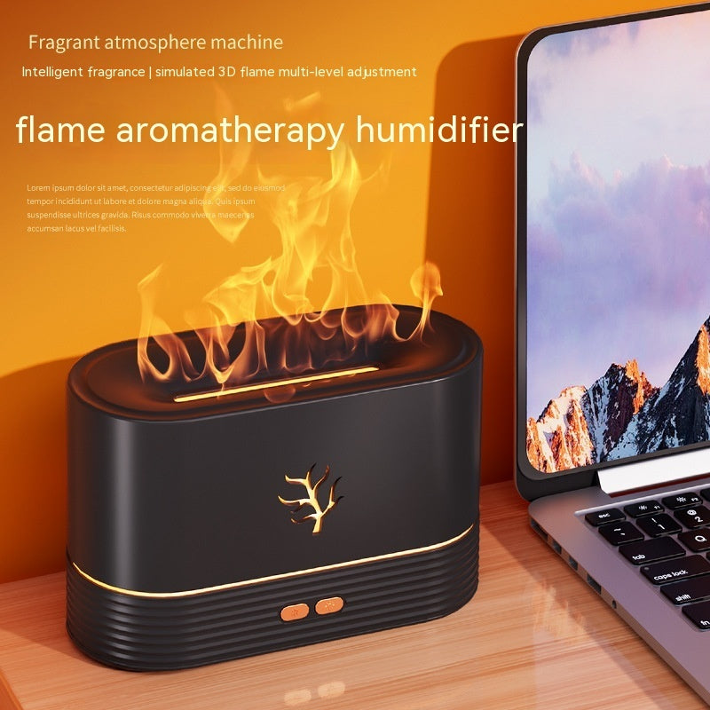 US Local Flame Humidifier USB Smart Timing LED Electric Aroma Diffuser Simulation Fire Night Lamp Home Decor