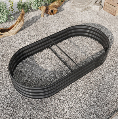 US Local Raised Garden Bed Outdoor, Oval Metal Planter For Plants, Vegetables, Flowers