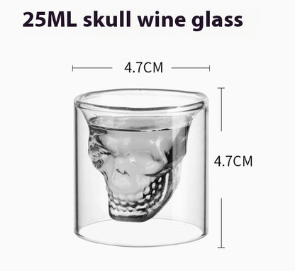 Creative Double-Layer Skull Net Red Glass Whiskey Glass For Home Bar Club Whiskey Wine Vodka And Beer Wine Glass