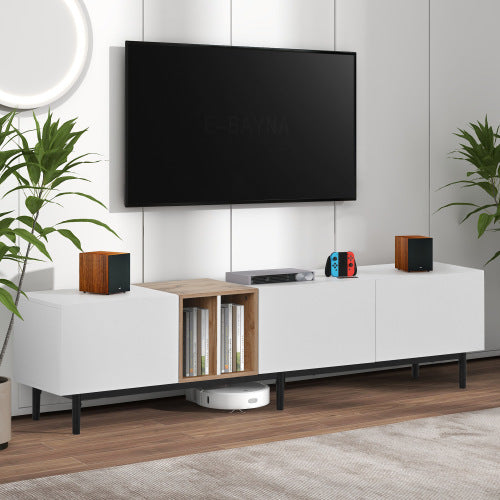 US Local Odern TV Stand Suitable For 80 Inch TV With 3 Doors