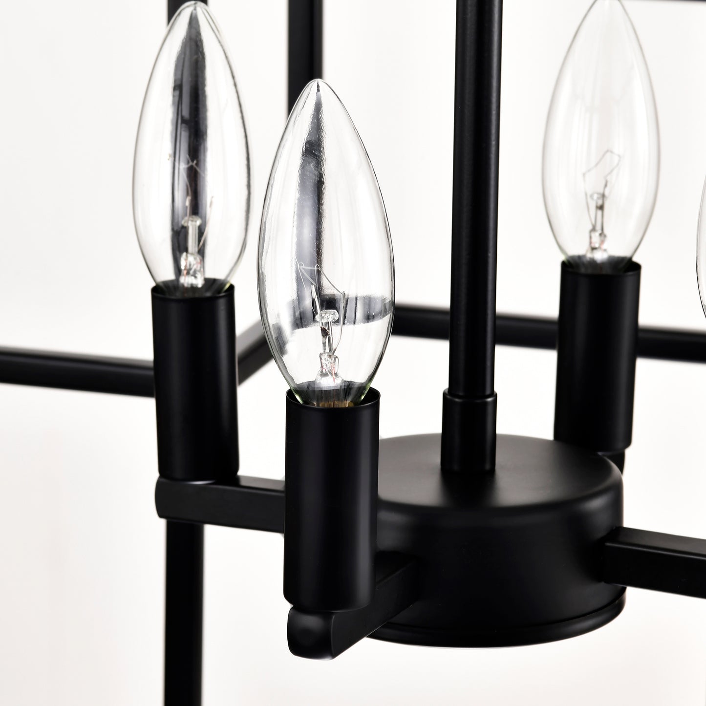 US Local 4-Light Metal Lantern Tiered Pendant Hanging Light Fixtures, Industrial Farmhouse Adjustable Height Chandeliers For Dining Room Hallway Foyer Entryway--Matte Black