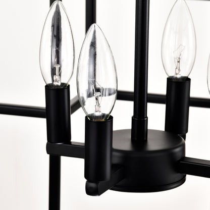 US Local 4-Light Metal Lantern Tiered Pendant Hanging Light Fixtures, Industrial Farmhouse Adjustable Height Chandeliers For Dining Room Hallway Foyer Entryway--Matte Black