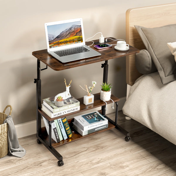 US Local Retro Brown Adjustable Computer Desk