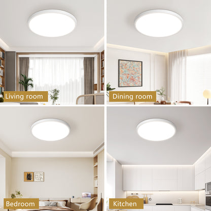 US Local 16inch Flush Mount Ceiling Light, 32W 3520LM 5CCT Selectable, Dimmable LED Ceiling Light Fixture For Kitchen Bedroom Living Room, Modern Low Profile Style