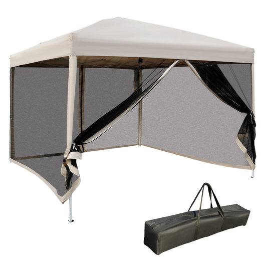 US Local 210D Oxford 10' X 10' Pop Up Canopy Tent With Netting, Instant Screen Room House, Tents For Parties,