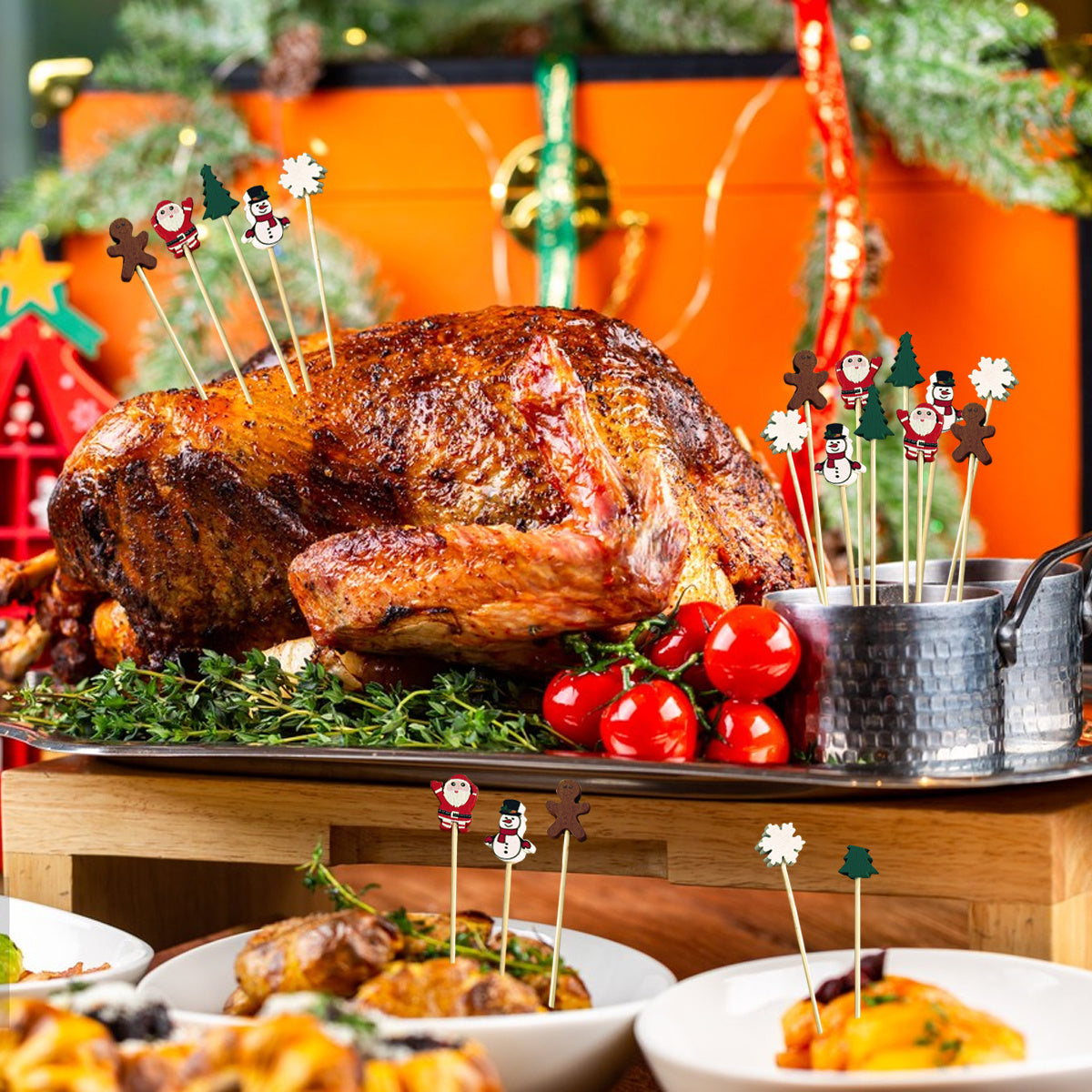 US Local One Hundred  Pieces Christmas Cocktail Picks