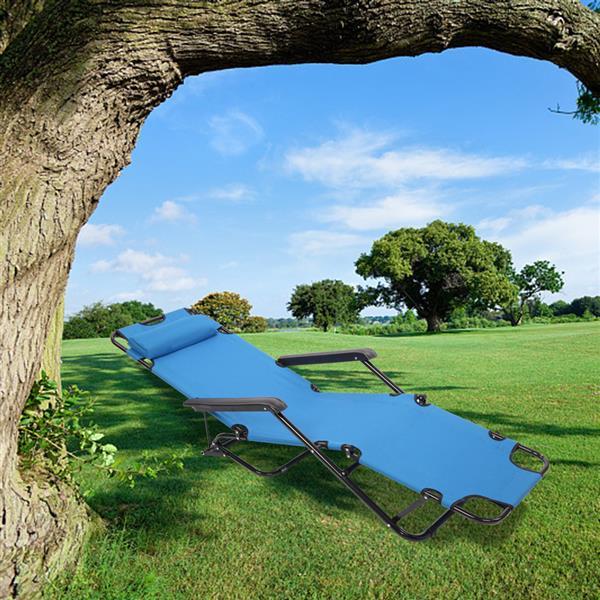 US Local Portable Folding Dual-use Extended Version Lounge Chair Blue