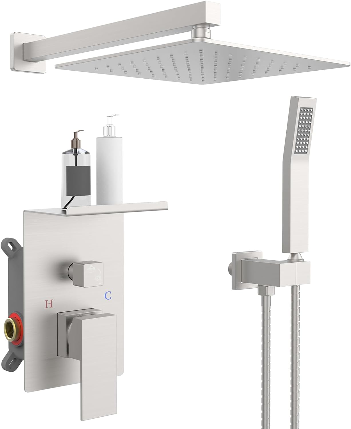 US Local Rainwater Shower System With Storage Rack, Unable To Ship On Weekends