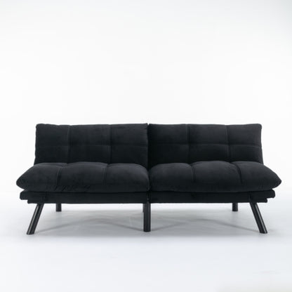 US Local Black Convertible Folding Modern Sofa Bed