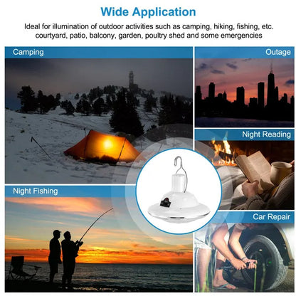 US Local Solar Camping Light Portable Outdoor Hanging LED Bulb Lamp Lantern Emergency Light For Camping Hiking