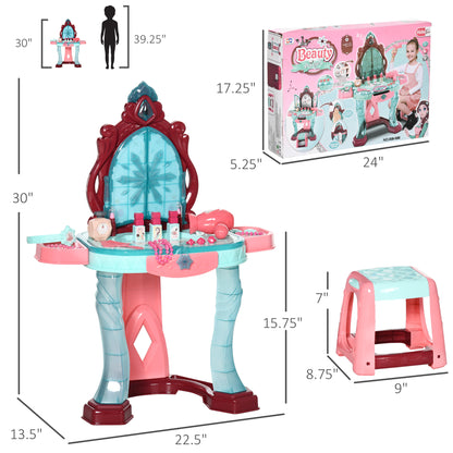 US Local Kids Vanity Set with Self-Opening Magic Mirror