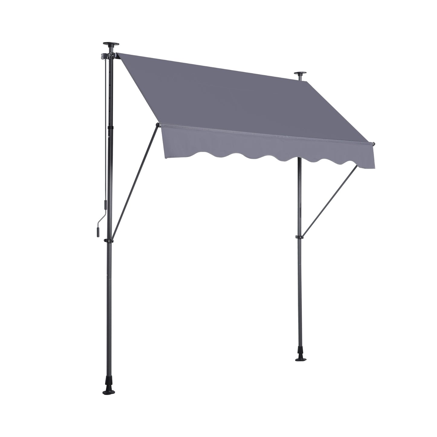 US Local Manual Retractable Awning 78 NonScrew Outdoor Sun Shade Cover With UV Protection   Polyester