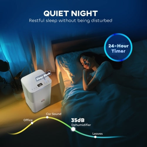 UK Local HOMCOM 10LDay 2000ML Portable Quiet Dehumidifier For Home Laundry Room Bedroom Basement, Electric  Air De-Humidifier With 3 Modes
