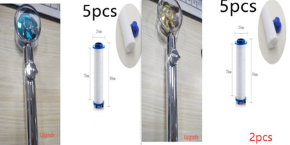 Turbo Propeller Shower Head Water Saving High Preassure Flow 360 Degrees With Fan Extension Showerhead Rainfall With Holder