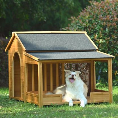 US Local Large Wooden Dog House With Porch