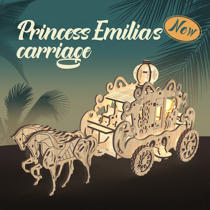 US Local Home Fashion Simple Princess Amelia Carriage Modeling Puzzle Toys