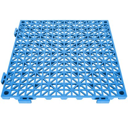 US Local VEVOR Interlocking Tile 50PCS Blue, Drainage Tiles Splicing, PVC Interlocking Drainage Floor Tiles, Non-Slip Drainage Holes For Restroom, Bathroom, Kitchen, Pool, Wet Areas