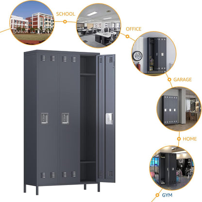 US Local 15 Doors Metal Lockers For Employees For Offices School Gyms Home,Assembly Required,Dark Gray