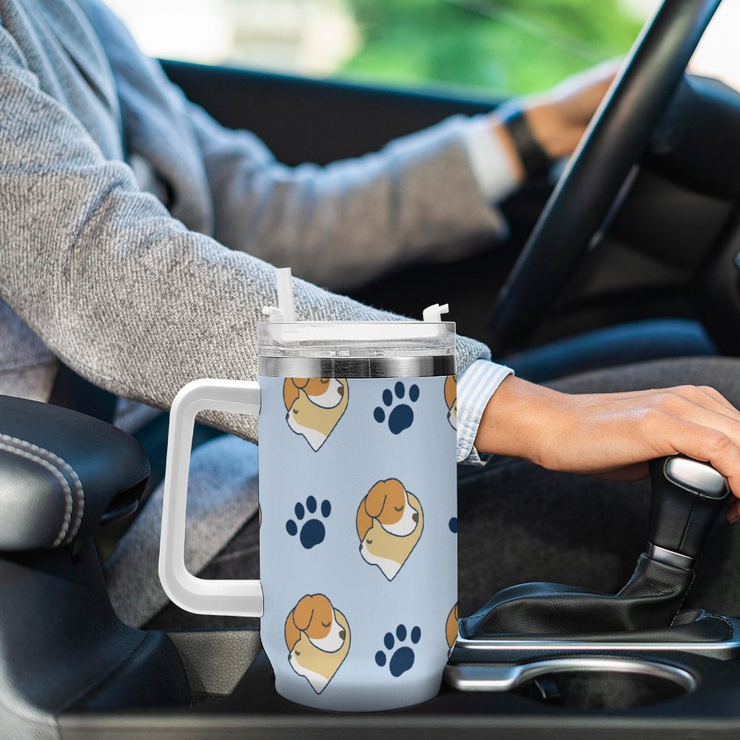 PHDT00357 POD US Local Tumbler 40 oz Large Capacity Car Cup Dog Cat Love Pet Paw