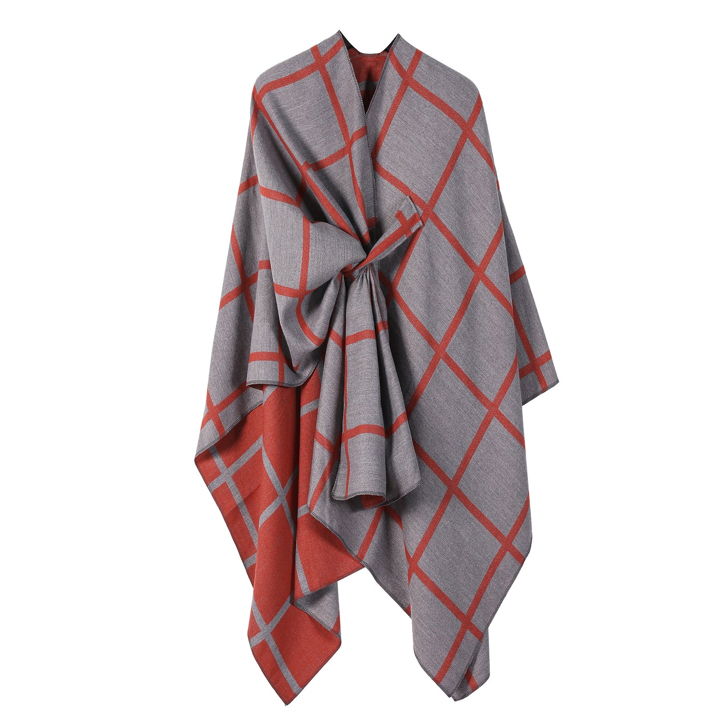 US Local Women's Fashion Gingham Check Warm Scarf