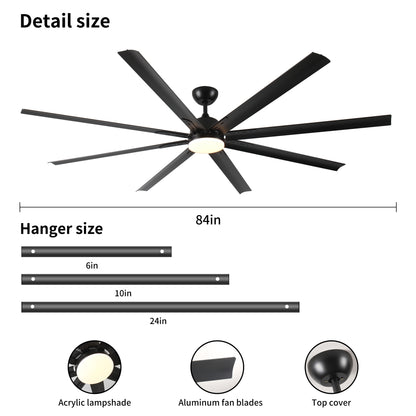 US Local Metallic Black Ceiling Fan