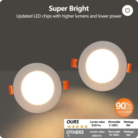 US Local 12-Pack 4 Inch Ultra-Thin LED Recessed Ceiling Light With Junction Box, 2700K-5000K Dimmable Color Changing Downlight, 9W 810LM, Easy Install, Ideal For Kitchen, Bedroom, Basement