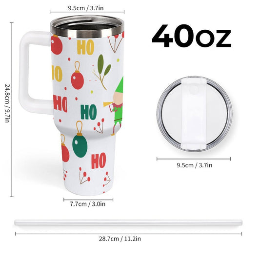 PHDT00164 POD US Local Tumbler 40 oz Large Capacity Car Cup Christmas Elf Green