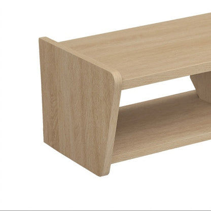 US Local Modern Wall-Mounted Floating TV Stand Coastal Oak