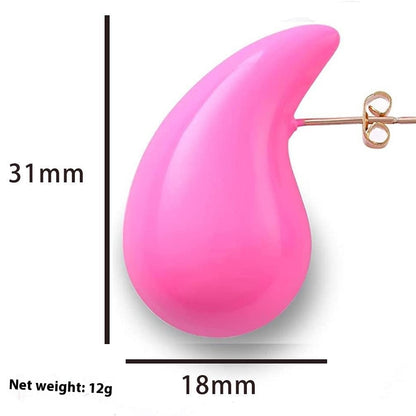 European And American Stainless Steel Hollow Affordable Luxury Style Water Drop Earrings Women