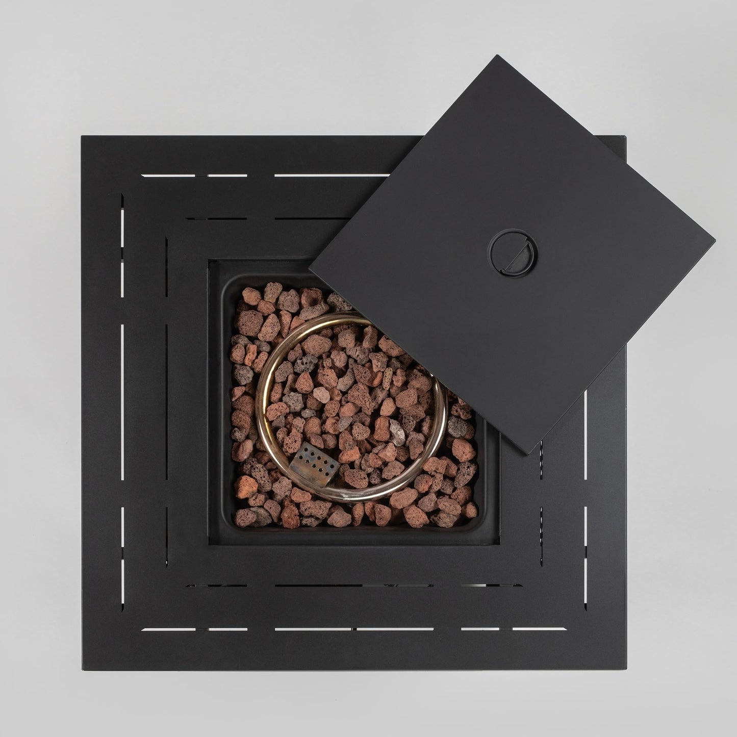 US Local 28inch Wicker Square Fire Pit Table