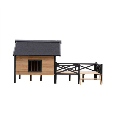 US Local Outdoor Large Cabin Style Wooden Kennel With Porch