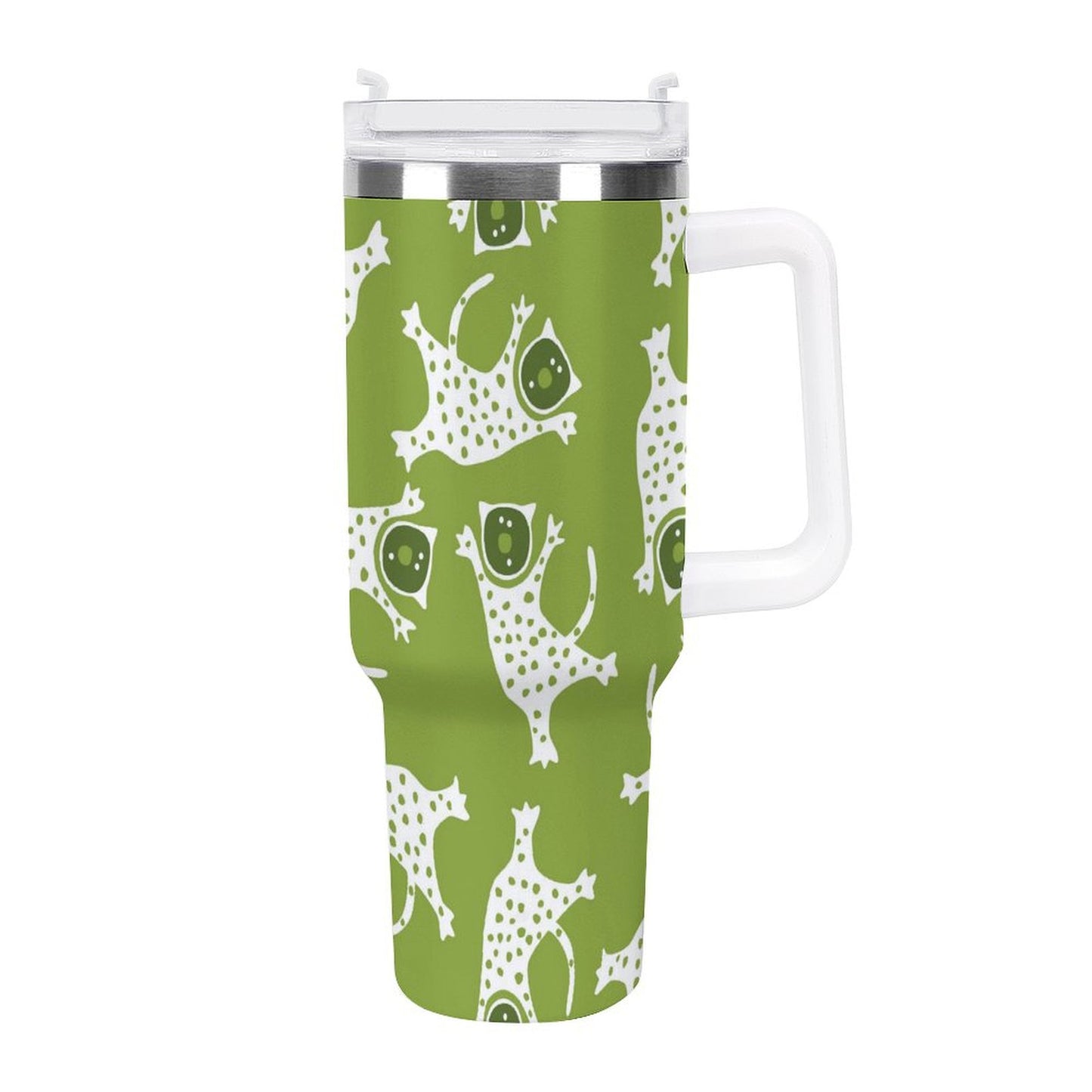 PHDT00223 POD US Local Tumbler 40 oz Large Capacity Car Cup Abstract, Cat, Green