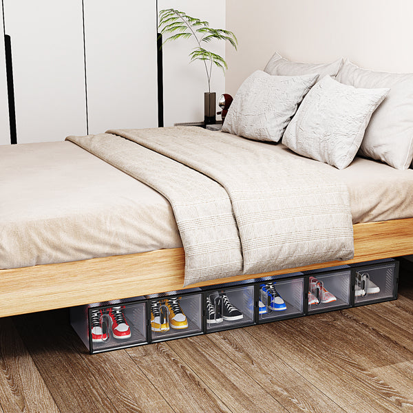 US Local Black Medium 18PCS 35x25x19cm Shoebox, Plastic, Mesh, Free Combination