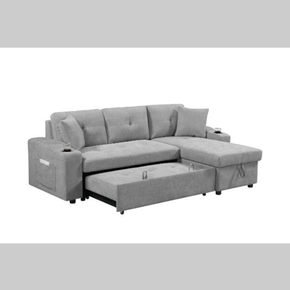 US Local Convertible Sectional Sofa With Armrest Storage