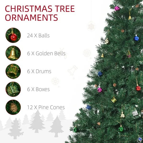 CA Local 7 ft Green Christmas Tree Artificial Xmas Holidays Party With Decoration Ornament