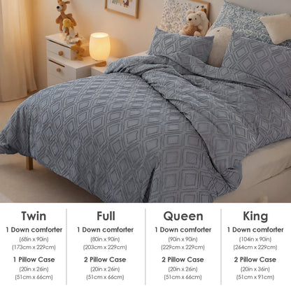 US Local Bohemian Style Quilt Cover Set, Cut Flower Quilt Cover, Tufted Quilt Cover Three-piece Set, One Quilt Cover And Two Pillowcases, Washable And Machine Washable Without Shrinkage, Suitable For Hotels