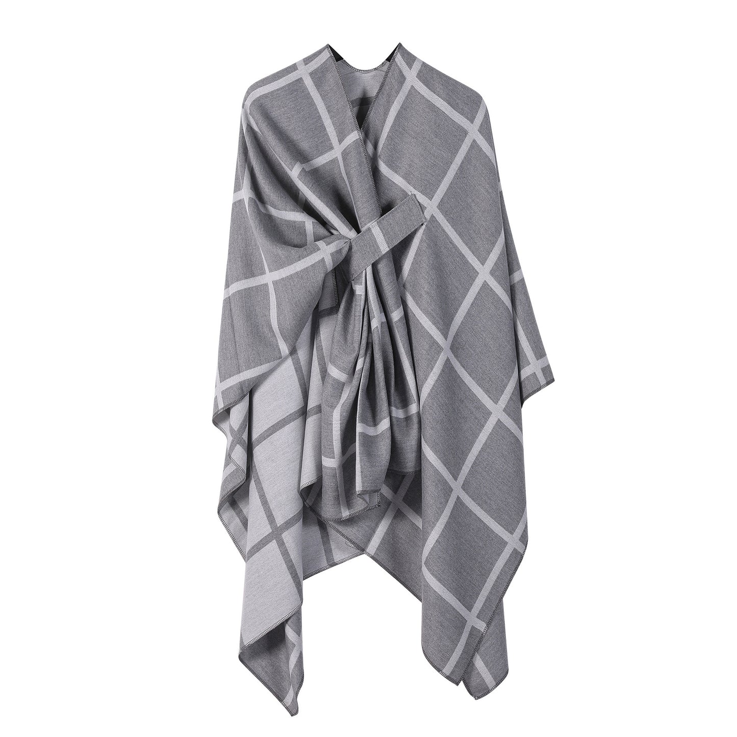 US Local Women's Fashion Gingham Check Warm Scarf