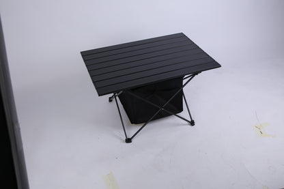 US Local 1 Pc Foldable Camping Table With Storage Basket Rustproof Portable Aluminum Alloy Roll-Up Camping Table With Carrying Bag For Camping Hiking BBQ Picnic Fishing Fedex Shipping