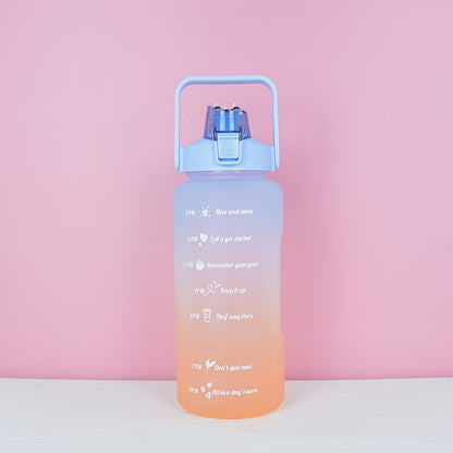 Gradient 2L Straight Frosted Straw Cup