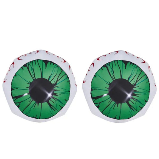 2 Packs Halloween Inflatables Large Set Of Lighted Eyes Decoration, 3FT Blow Ups Green Eyes For Yard, Inflatable Halloween Decor Outdoor With LEDs Party Supplies Blow Up Decoration For Indoor Outdoor